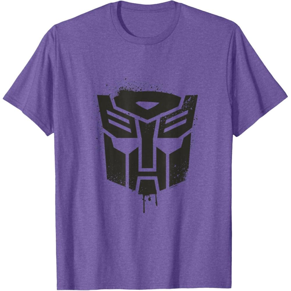image:imageTransformers Autobots Dripping Paint Logo Silhouette TShirtPurple Heather