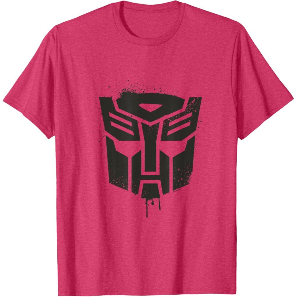 image:imageTransformers Autobots Dripping Paint Logo Silhouette TShirtRed Heather