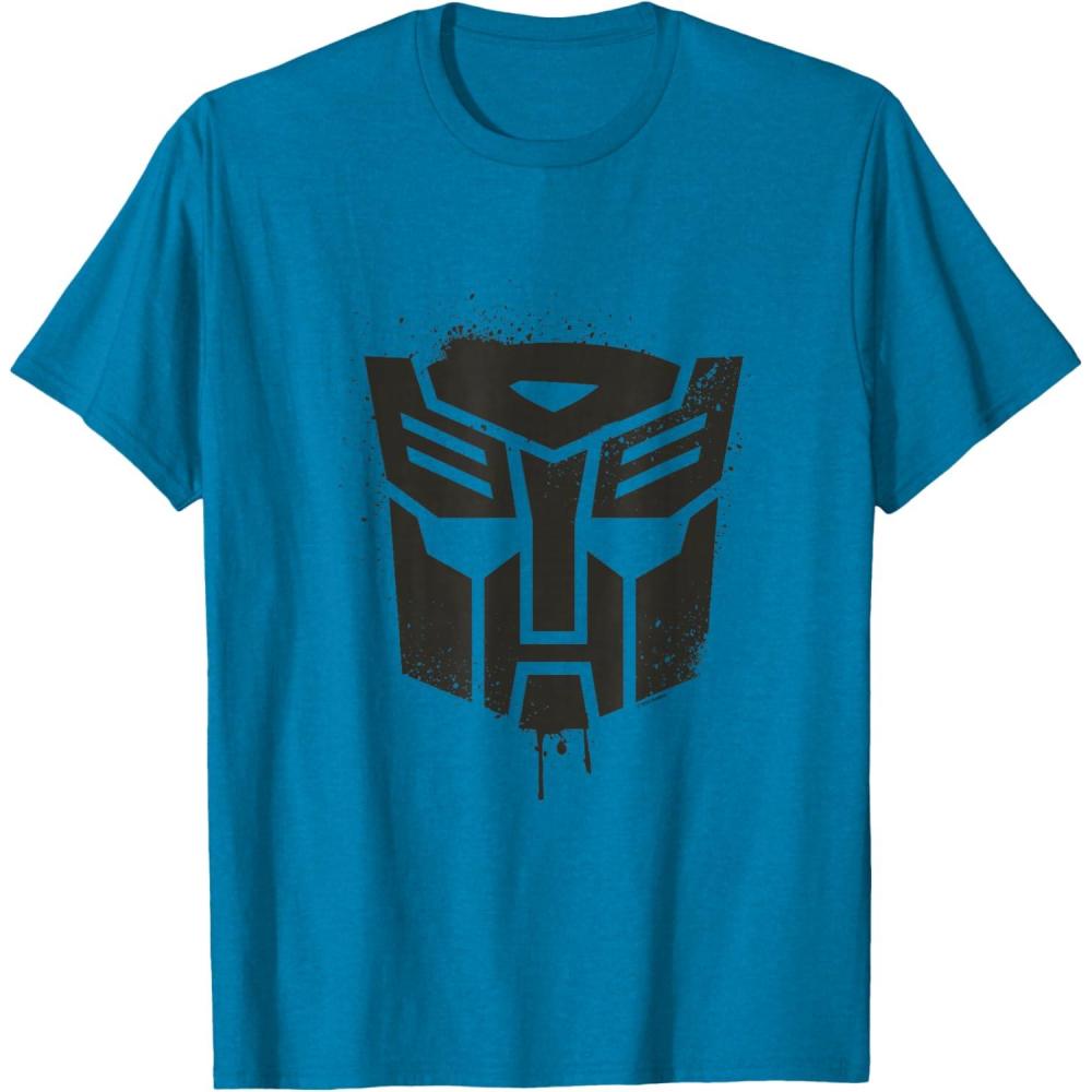 image:imageTransformers Autobots Dripping Paint Logo Silhouette TShirtSapphire Blue