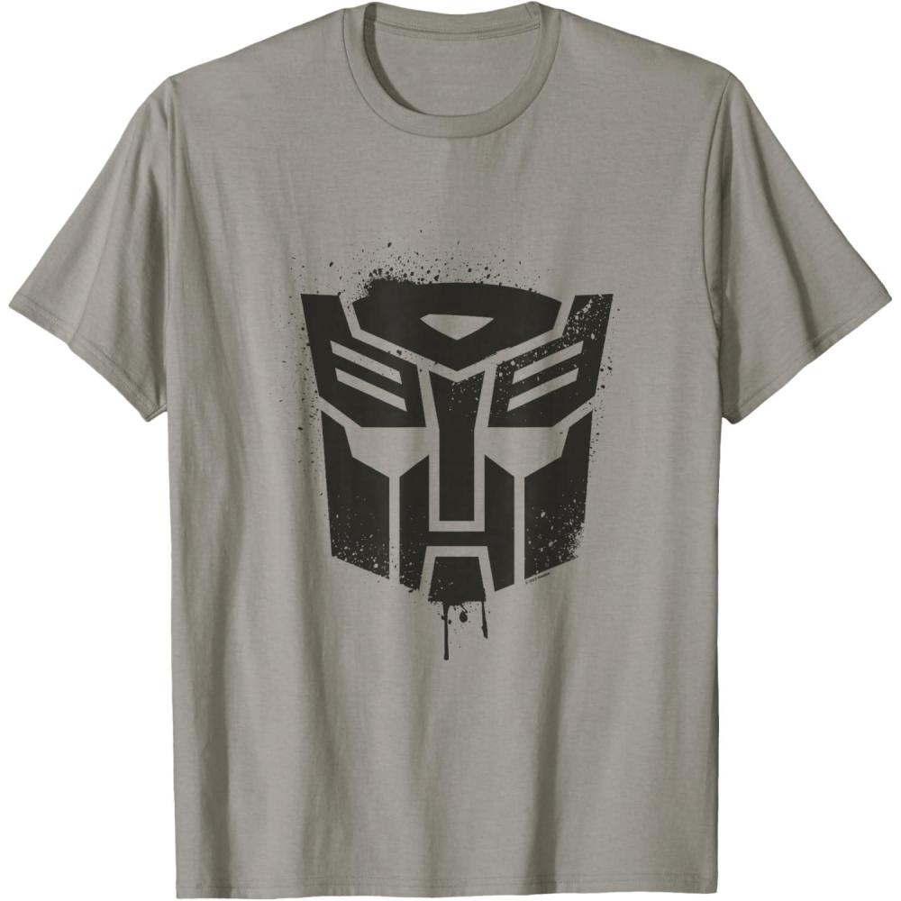 image:imageTransformers Autobots Dripping Paint Logo Silhouette TShirtSlate Grey