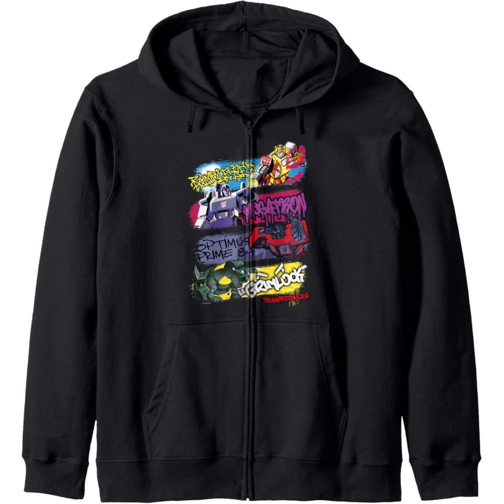 image:imageTransformers Classic Characters Graffiti Panels Mashup Zip HoodieBlack