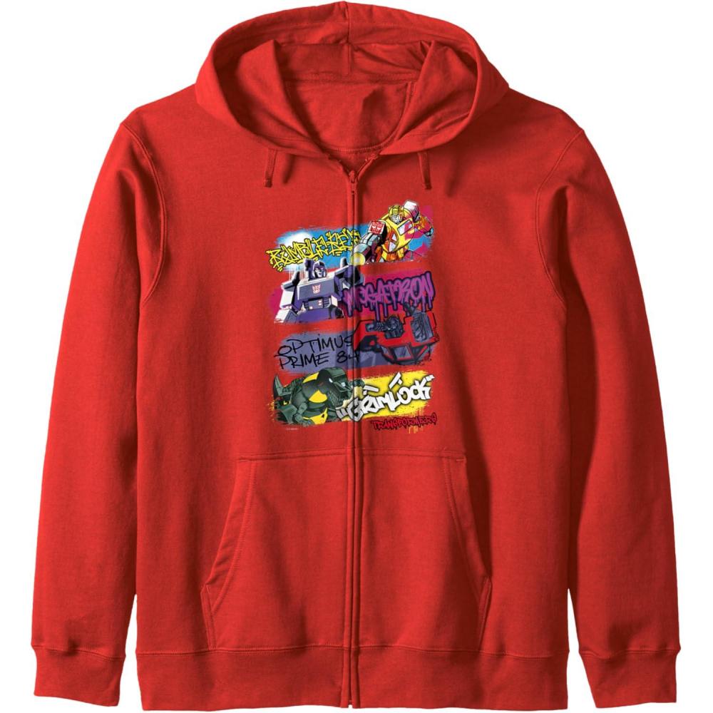 image:imageTransformers Classic Characters Graffiti Panels Mashup Zip HoodieRed