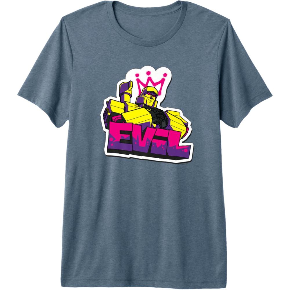 image:imageTransformers Evil Megatron Neon Graffiti Retro Portrait Premium TShirtSlate Grey