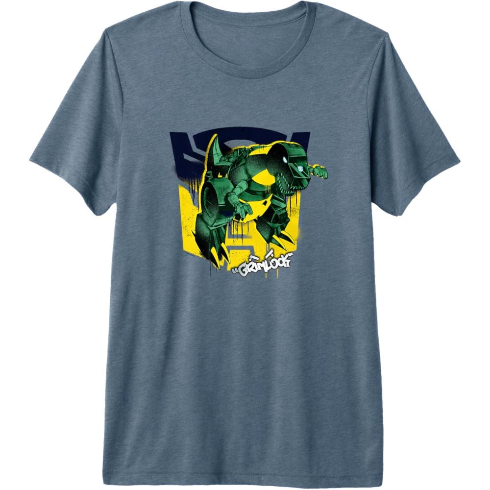 image:imageTransformers Grimlock Graffiti Painted Wall Retro Portrait Premium TShirtSlate Grey