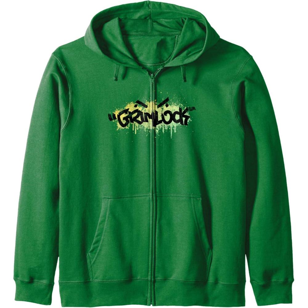 image:imageTransformers Grimlock Urban Style Graffiti Text Logo Zip HoodieDark Green