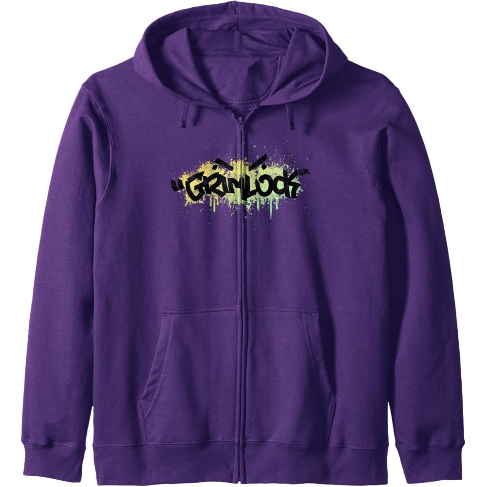 image:imageTransformers Grimlock Urban Style Graffiti Text Logo Zip HoodiePurple