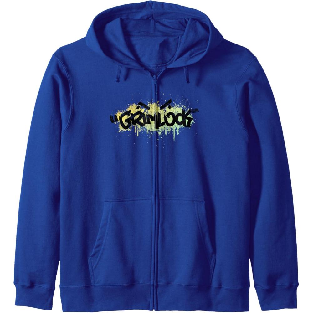 image:imageTransformers Grimlock Urban Style Graffiti Text Logo Zip HoodieRoyal Blue