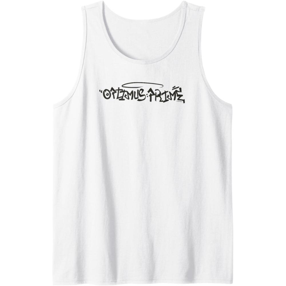 image:imageTransformers Optimus Prime Urban Style Graffiti Text Logo Tank TopWhite