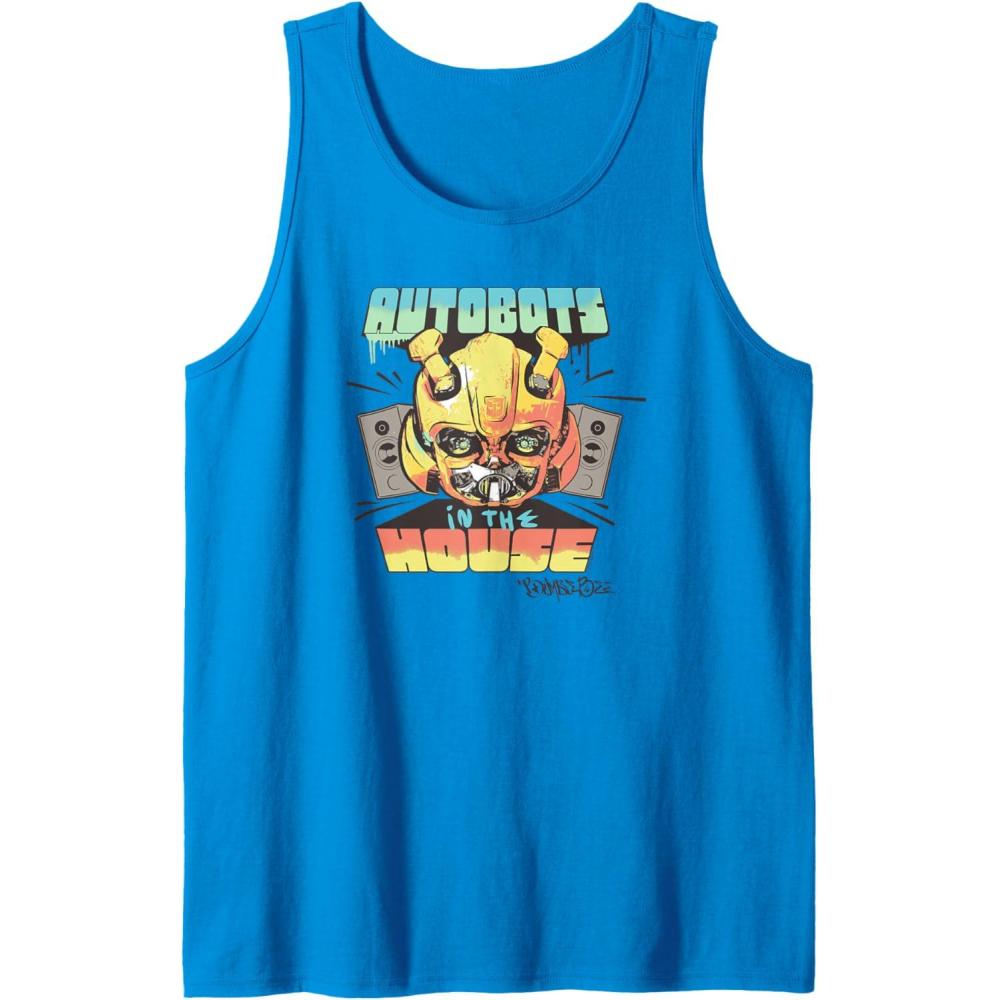 image:imageTransformers Rise of the Beasts Autobots In The House Retro Tank TopSapphire Blue