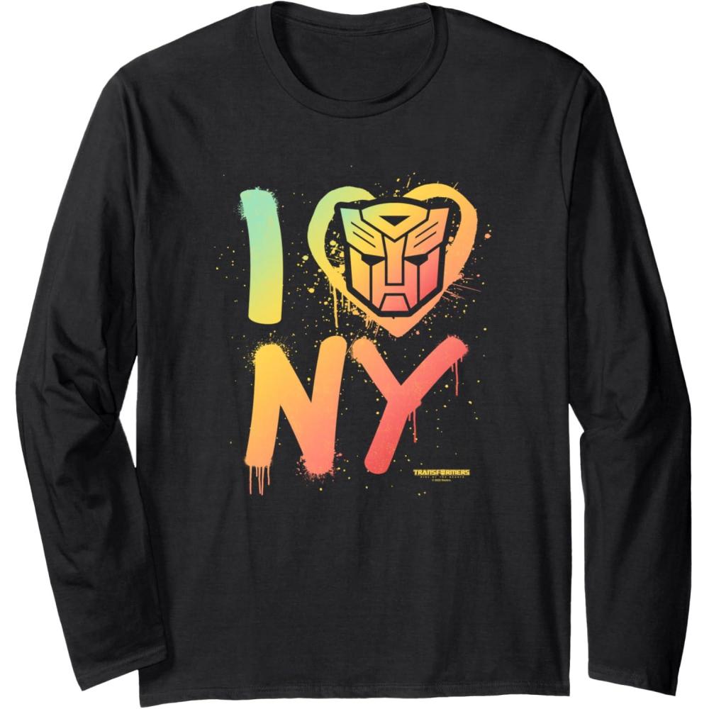 image:imageTransformers Rise of the Beasts I Heart NY Retro Graffiti Long Sleeve TShirtBlack