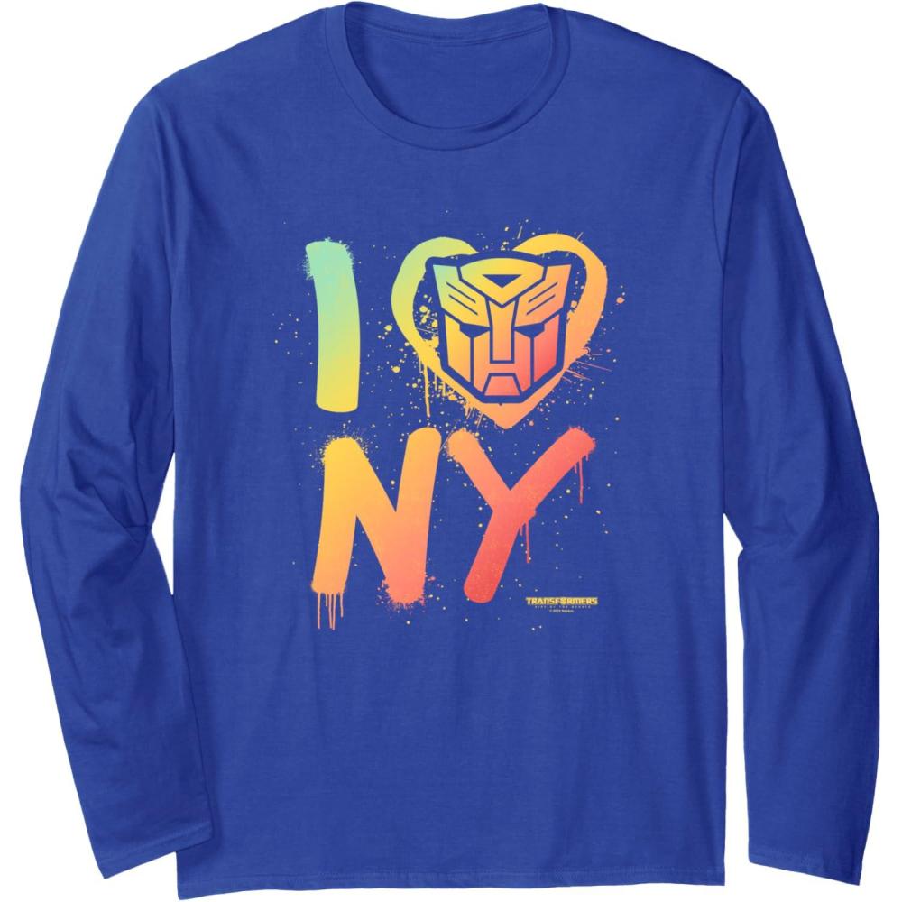 image:imageTransformers Rise of the Beasts I Heart NY Retro Graffiti Long Sleeve TShirtRoyal Blue