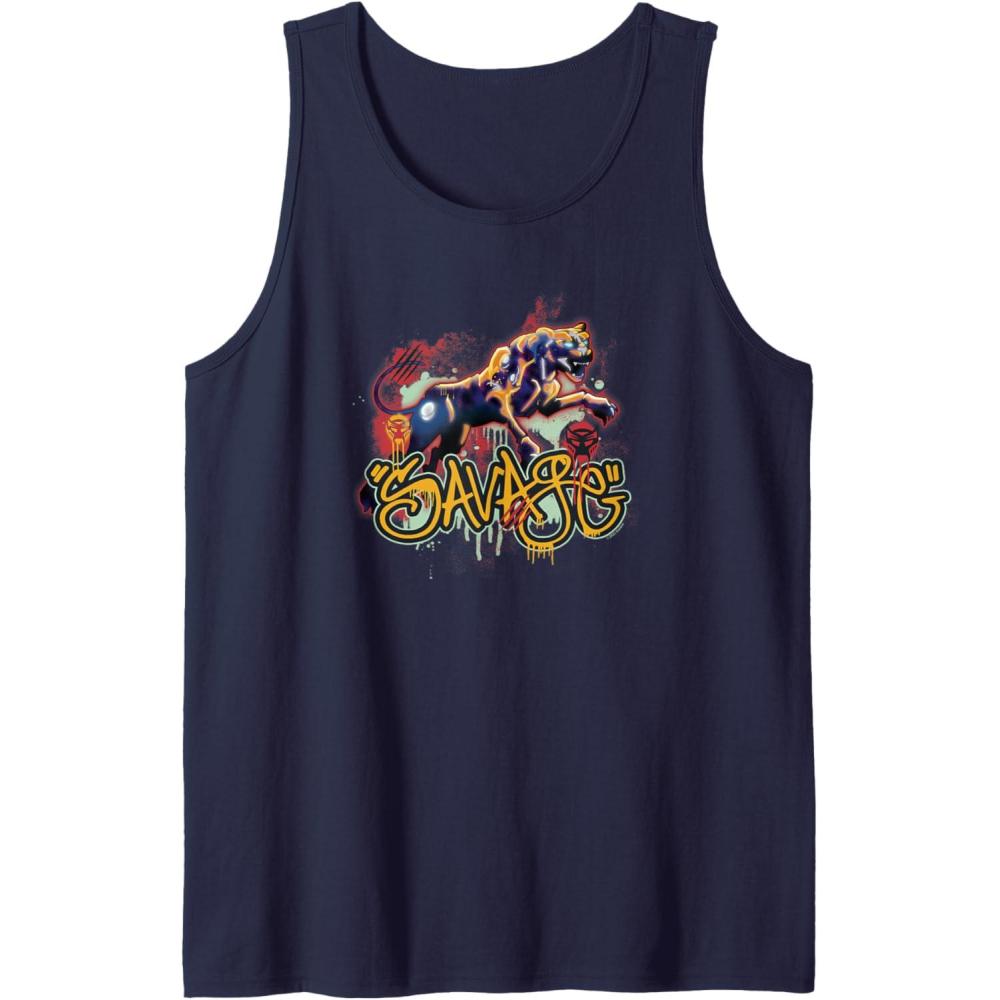 image:imageTransformers Rise of the Beasts Savage Cheetor Graffiti Tank TopNavy Blue