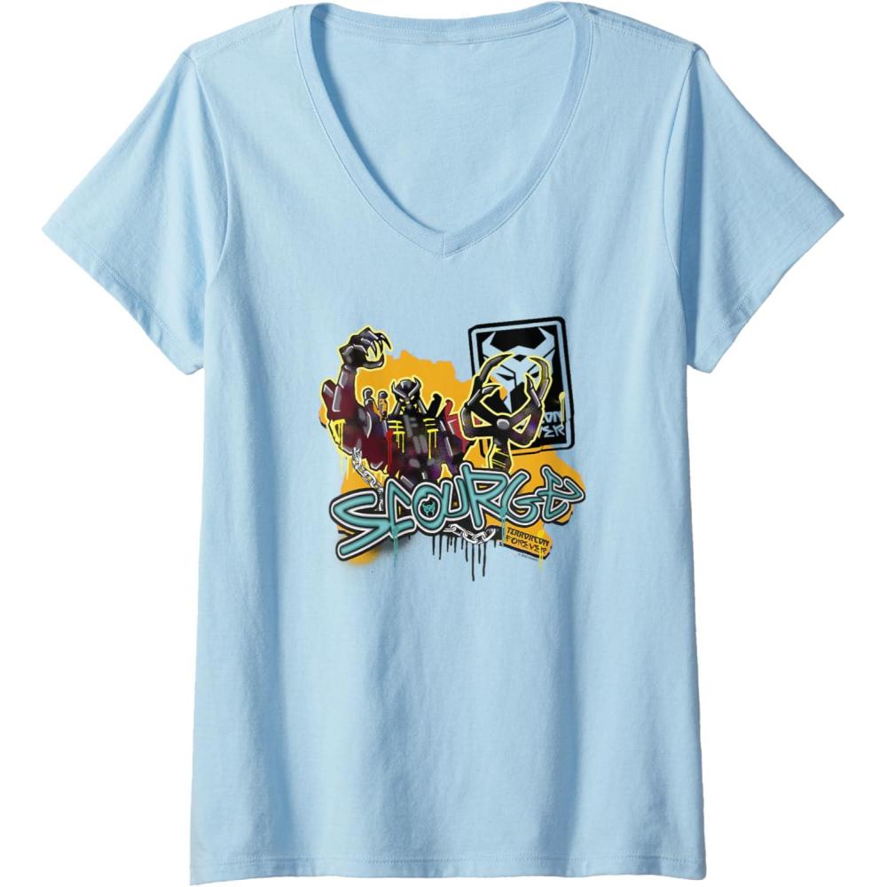 image:imageTransformers Rise of the Beasts Scourge Terrorcon Forever VNeck TShirtBaby Blue