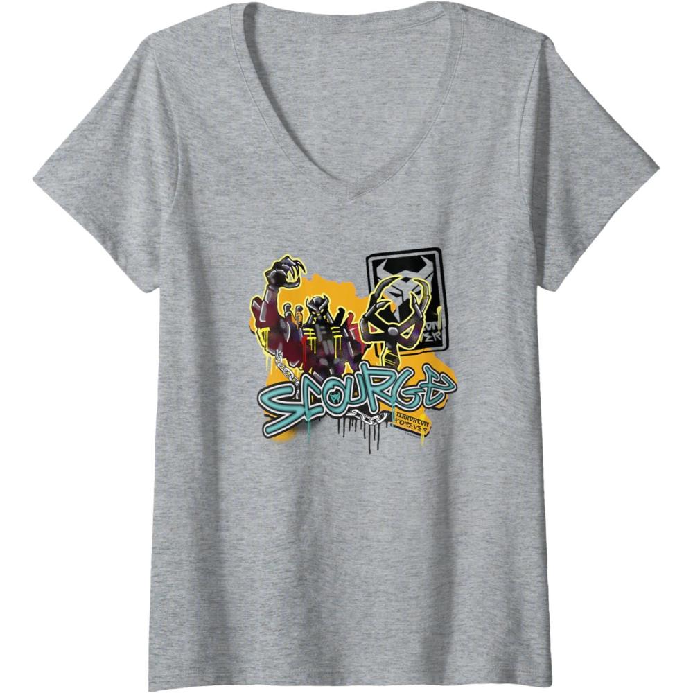 image:imageTransformers Rise of the Beasts Scourge Terrorcon Forever VNeck TShirtHeather Grey