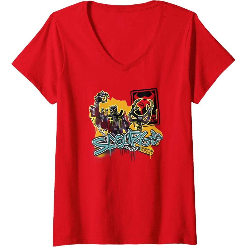 image:imageTransformers Rise of the Beasts Scourge Terrorcon Forever VNeck TShirtRed
