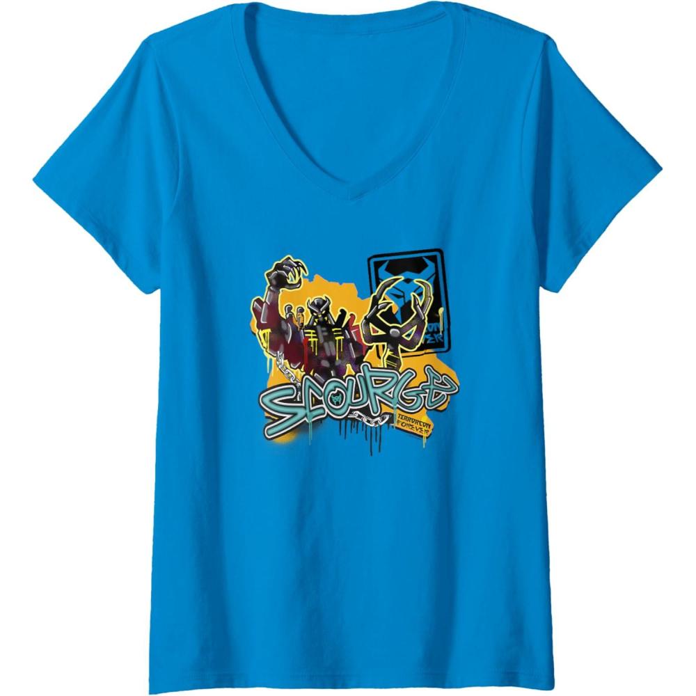 image:imageTransformers Rise of the Beasts Scourge Terrorcon Forever VNeck TShirtSapphire Blue