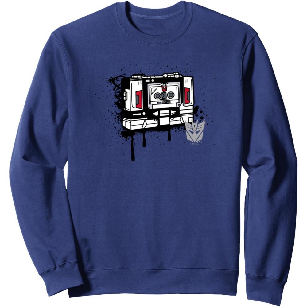 image:imageTransformers Soundwave Tape Cassette Player Form Graffiti SweatshirtNavy Blue
