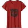 Transformers Autobots Dripping Paint Logo Silhouette T-Shirt(Cranberry Red)