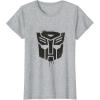 Transformers Autobots Dripping Paint Logo Silhouette T-Shirt(Heather Grey)
