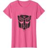 Transformers Autobots Dripping Paint Logo Silhouette T-Shirt(Pink Heather)
