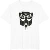 Transformers Autobots Dripping Paint Logo Silhouette T-Shirt(White)
