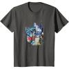 Kids Transformers: Rise of the Beasts Split Face Optimus Art T-Shirt(Asphalt Grey)
