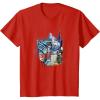 Kids Transformers: Rise of the Beasts Split Face Optimus Art T-Shirt(Red)