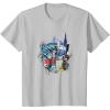 Kids Transformers: Rise of the Beasts Split Face Optimus Art T-Shirt(Silver Grey)