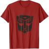 Transformers Autobots Dripping Paint Logo Silhouette T-Shirt(Cranberry Red)