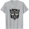 Transformers Autobots Dripping Paint Logo Silhouette T-Shirt(Heather Grey)
