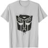 Transformers Autobots Dripping Paint Logo Silhouette T-Shirt(Silver Grey)