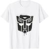 Transformers Autobots Dripping Paint Logo Silhouette T-Shirt(White)