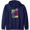 Transformers Classic Characters Graffiti Panels Mashup Zip Hoodie(Navy Blue)
