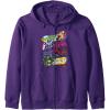 Transformers Classic Characters Graffiti Panels Mashup Zip Hoodie(Purple)