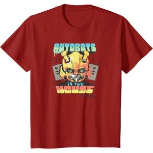 Kids Transformers: Rise of the Beasts Autobots In The House Retro T-Shirt(Cranberry Red)