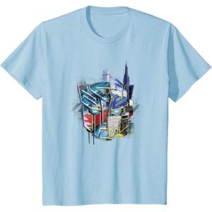 Kids Transformers: Rise of the Beasts Split Face Optimus Art T-Shirt(Baby Blue)