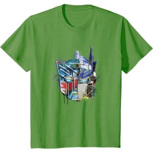 Kids Transformers: Rise of the Beasts Split Face Optimus Art T-Shirt(Grass Green)