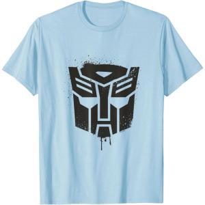 Transformers Autobots Dripping Paint Logo Silhouette T-Shirt(Baby Blue)
