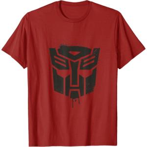 Transformers Autobots Dripping Paint Logo Silhouette T-Shirt(Cranberry Red)