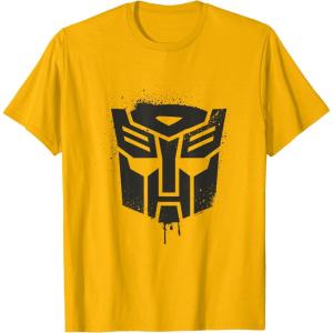 Transformers Autobots Dripping Paint Logo Silhouette T-Shirt(Golden Yellow)