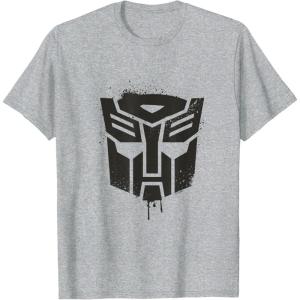 Transformers Autobots Dripping Paint Logo Silhouette T-Shirt(Heather Grey)