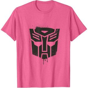 Transformers Autobots Dripping Paint Logo Silhouette T-Shirt(Pink Heather)