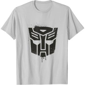 Transformers Autobots Dripping Paint Logo Silhouette T-Shirt(Silver Grey)
