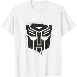 Transformers Autobots Dripping Paint Logo Silhouette T-Shirt(White)