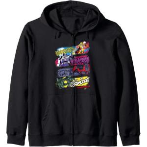 Transformers Classic Characters Graffiti Panels Mashup Zip Hoodie(Black)