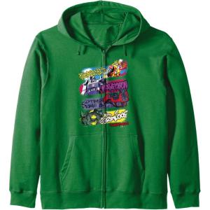 Transformers Classic Characters Graffiti Panels Mashup Zip Hoodie(Dark Green)