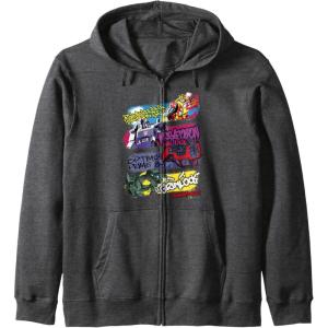 Transformers Classic Characters Graffiti Panels Mashup Zip Hoodie(Dark Heather Grey)