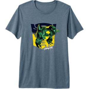 Transformers Grimlock Graffiti Painted Wall Retro Portrait Premium T-Shirt(Slate Grey)