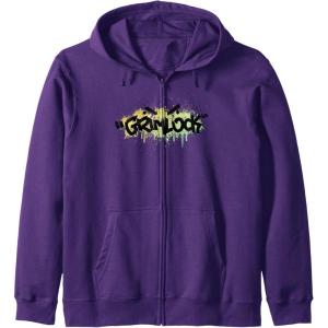 Transformers Grimlock Urban Style Graffiti Text Logo Zip Hoodie(Purple)