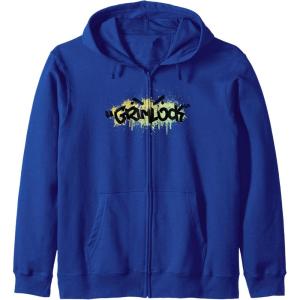 Transformers Grimlock Urban Style Graffiti Text Logo Zip Hoodie(Royal Blue)